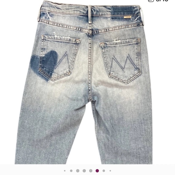 Mother Superior Button Fly Dazzler Ankle Jean  I Confess Heart Back Pocket Sz 26 - Picture 6 of 13